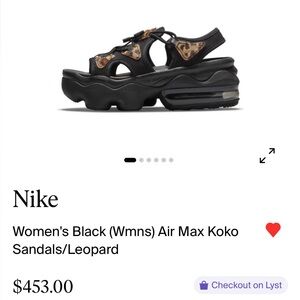 Nike Women's Black and Leopard Air Max Koko Sandals